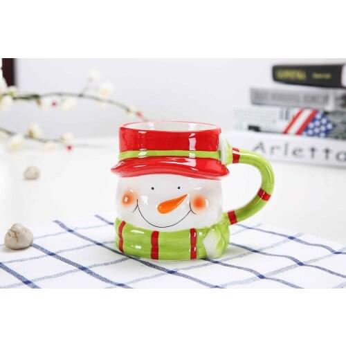 1PC 380ML New Christmas Ceramic Coffee Mug 3D Santa Claus Creative Cartoon Milk Breakfast Cup Christmas Gift NQ 004