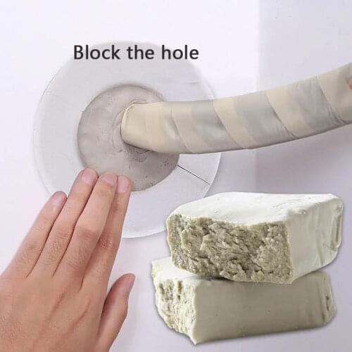 1pc Household Air Conditioning Hole Sealing Cement Plasticine Waterproof Wall Hole Sewer Mud Repair Rubber Glue Sealant Dropship