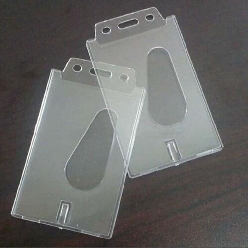 1 Pcs Transparent Case 100X60X4MM Clear Vertical Hard Plastic Badge Holder Card ID Credit Holder