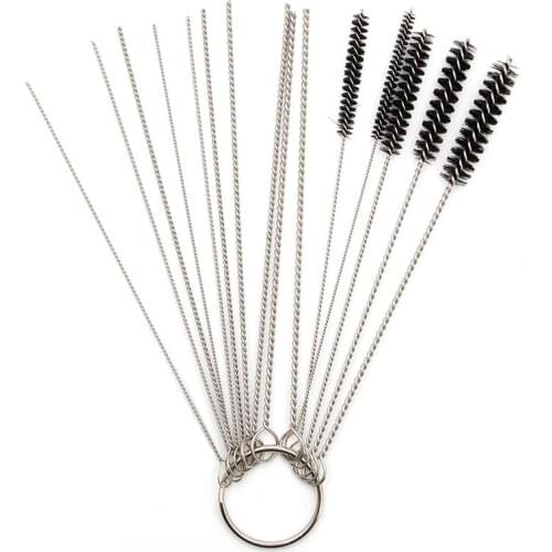 10 Cleaning Needles+5 Brushes Tool For Suzuki Carburetor Carbon Dirt Jet Dry New