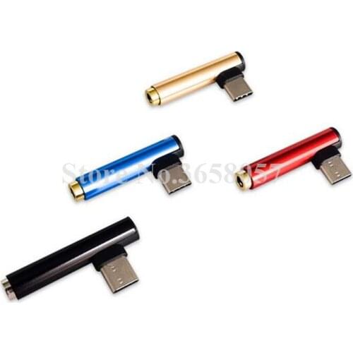 100pcs USB Type C To 3.5mm Headphone AUX Audio Jack Cable Converter USB-C Type C Earphone Adapter For Huawei Mate 10