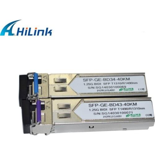2Pairs/Lot Free Shipping! 1.25G Bidi 1310nm/1490nm 40km LC Fiber Optical Module Function