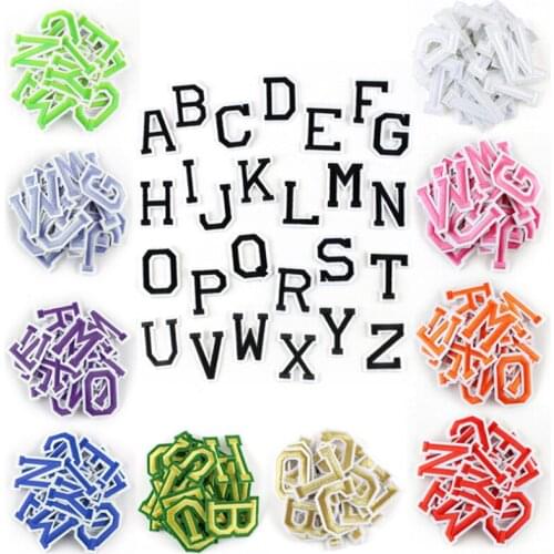 26pcs A-Z Letter Mix Patch for Clothing Iron on Embroidered Sew Applique Cute Patch Fabric Badge Garment DIY Apparel Accessories