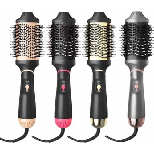 1000W Professional Hair Dryer Brush 2 In 1 Hair Straightener Curler Comb Electric Blow Dryer With Comb Hair Brush Roller Styler