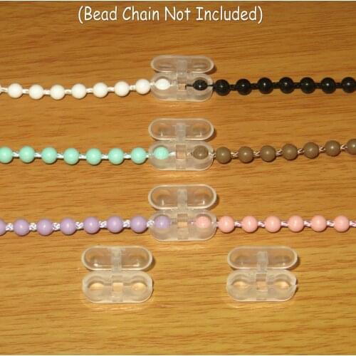 50pcs Clear Plastic Roller Blinds Pull Cord Connector Curtain Chain Connector for Vertical Blinds Joiners Spare Tool Replacement