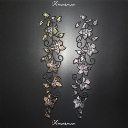 1Pc Gold Silver Sequins Leaf Applique Clothing Embroidery Patch Fabric Sticker Iron On Patch Craft Sewing Repair 29X7cm SX99