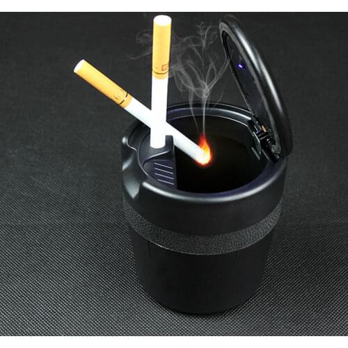Car LED Ashtray Portable Ashtray Auto Ash Tray Holder LED Storage Case Ashtray For Toyota RAV4 RAV-4 2020 2021 2019 Accessories