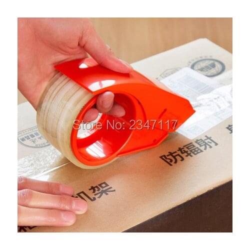 Free Ship 5pcs Practical Plastic Adhesive Dispenser Desktop Scotch Holder with Tape Cutter Office Supplies(2 Colors)
