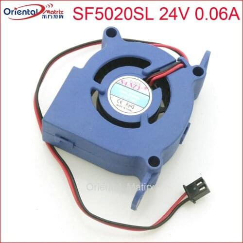 Free Shipping SF5020SL 24V 0.06A 5CM 50*50*20mm 2Pin For Ultra Quiet Humidifier Turbo Cooling Fan