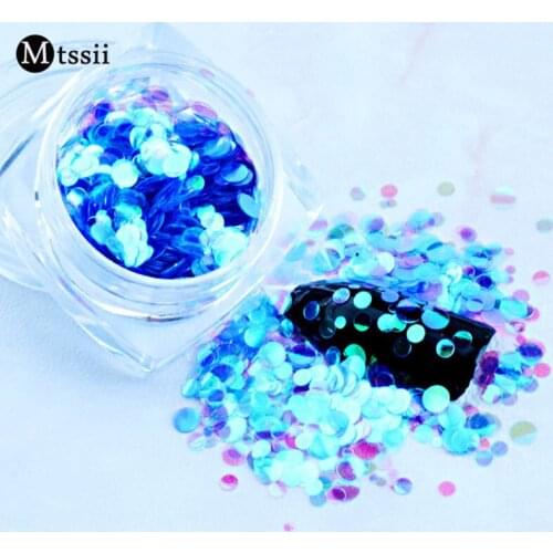 Nail Glitter Sequins Mixed Size Colorful Round 3D Flakes Paillettes for Nails Art Manicure Nail Flakies Decoration
