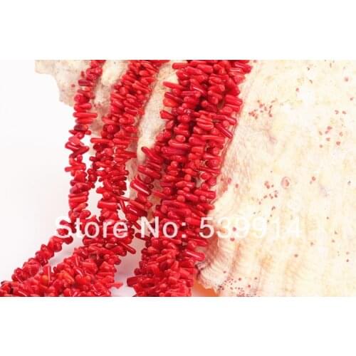 Natural Stone Coral 6-14MM Red Natural Coral Beads 16" For Charms Spacer Bead Jewelry Findings Marking