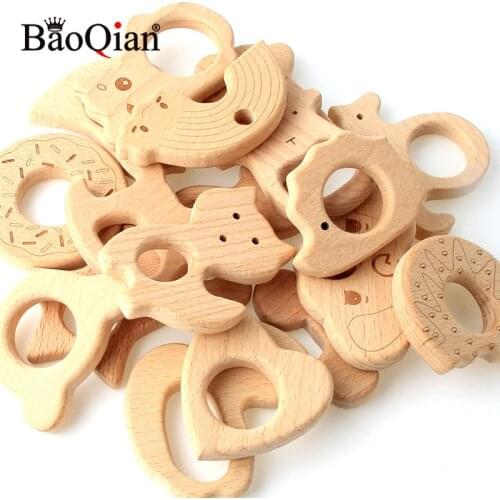 2pcs Various Animals Wood Crafts Natural Beech Wooden For Diy Home Decoration Handmade Childrens Toys Baby Teething Gifts