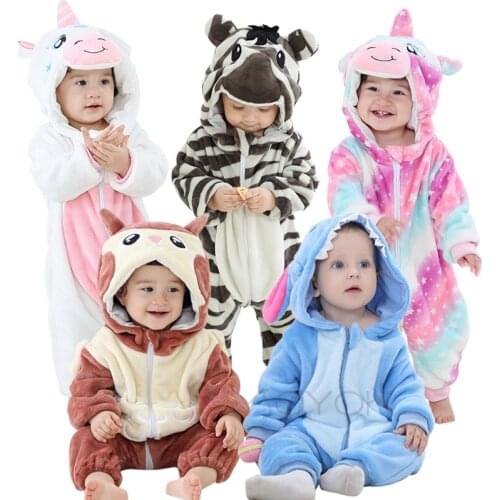 Baby Boys Girls Romper Flannel Panda Costume For Girls Boys Toddler Animal Jumpsuit Infant Clothing Autumn Newborn Baby Clothes