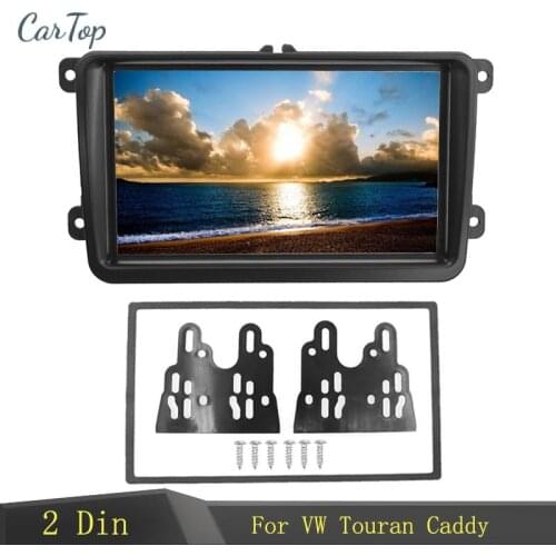 Double Din Car Frame for VW Touran Caddy SEAT SKODA Fabia Octavia Stereo Radio DVD Dash Kit Trim Fascia panel Adapter