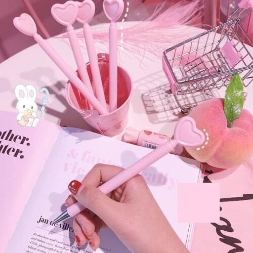 50pcs/lot Creative style pen girl pink love gel pen student office stationery black ink