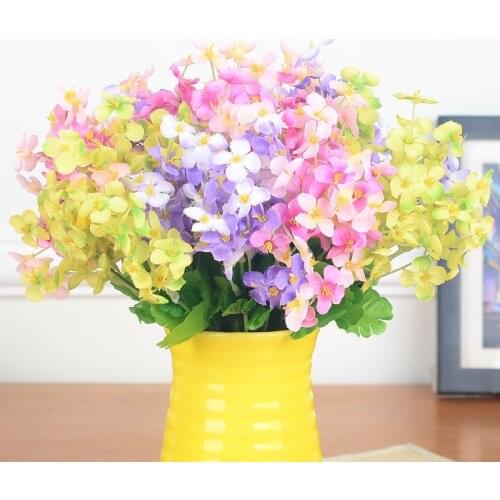 Artificial flowers hydrangea branch silk plastic flower high quality fake flower wedding party room decoration