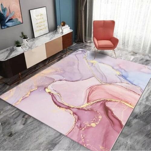 Abstract Dream Pink Gold Carpets for Living Room Girl Bedroom Mat Hallway Rectangle Purple Rugs Fashion 3D Romantic Bedside Rug