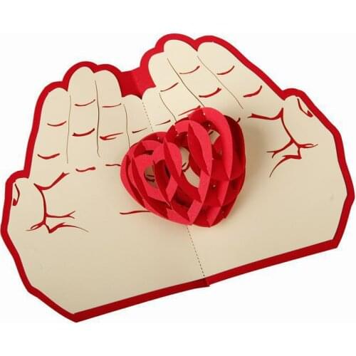Creative Korea Style 3D DIY Fashion Heart Christmas Greet Card Beautiful Wedding Birthday Party Invitations Cards Wish Cards