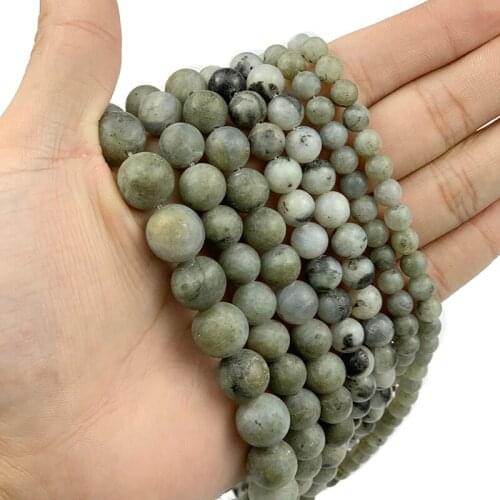 MKTREG Natural Gem Stone bead Matte Spectrolite Stone Round ball 4 6 8 10 12mm Ore Loose beads women jewelry bracelet Making DIY