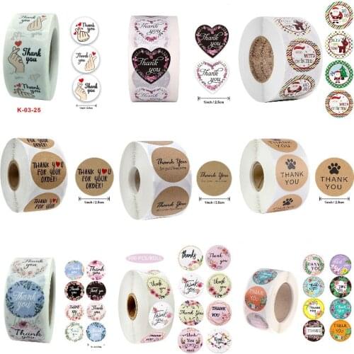 24/500pcs/roll Thank You Stickers Seal Labels Handmade Custom Sticker Scrapbooking For Gift Decoration Stationery Sticker