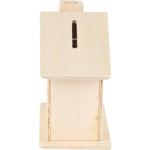 2018 New Children Baby Handmade DIY Baipi Wooden Coin House Piggy Bank Chalet Save money Base Art Decor Toy Collectible Ornament