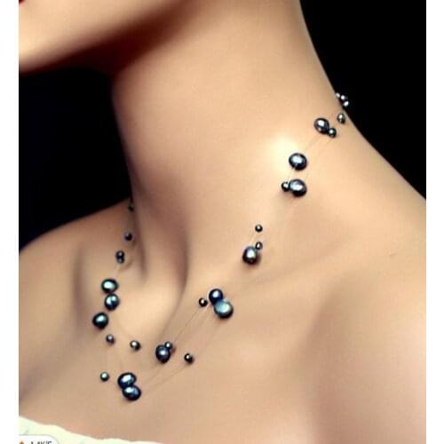 New Arrival Favorite Pearl Necklace Floating Peacock Black Real Freshwater Pearl Fine Jewelry Wedding Brids Bridesmaids Gift