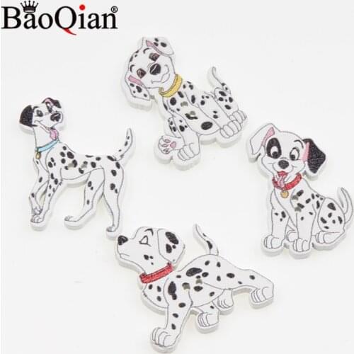 50Pcs Mixed Dalmatian Pattern Sewing Accessories Wooden Buttons For Baby Clothes Knitting Crafts Scrapbooking DIY Needlework