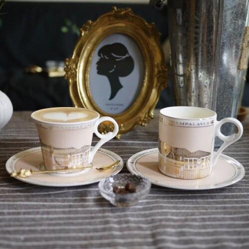 Luxury Tea Cup Nordic Bone Gold Swan Castle Classic Wind Coffee Cup With Saucer Home Decoration coffee mug mug tumbler