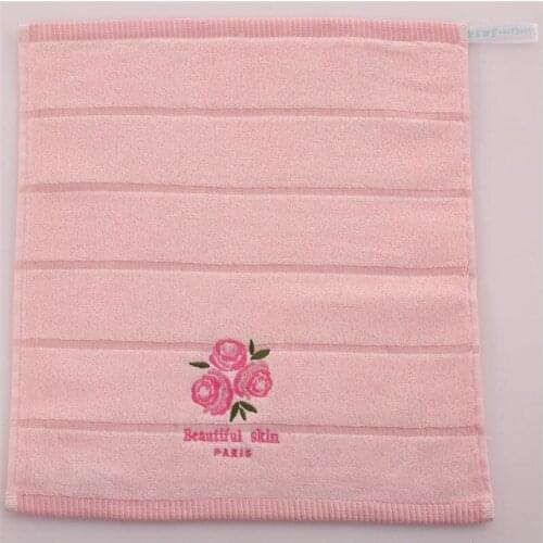 Pink Cute Dry Bath Towel Pink Rose Fragrance 70X140cm 100% Cotton Baby Face Hand Washcloth Soft Quick Embroidered Towel X051