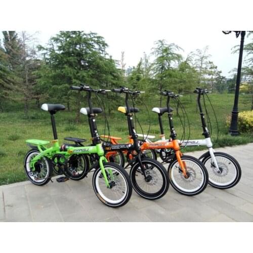 14inch 16inch Folding Bikes Carbon Steel Suspension Frame Bicycles Double Disc Back Rack for Kids Adults High Quality