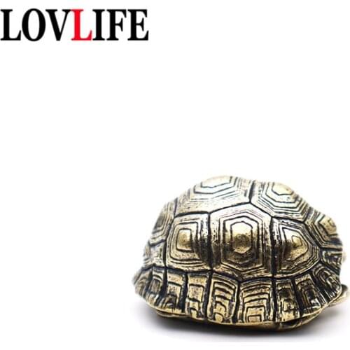 Vintage Brass Tortoise Shell Bell Pendants for Keychain Jewelry Lucky Feng Shui DIY Hanging Lanyard Accessories Turtle Keyrings
