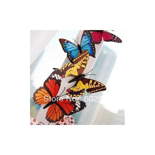 SPR Freeshipping -4cm in Dark Butterfly 3D Vivid Butterfly With Magnet or Pin Garden Decoration