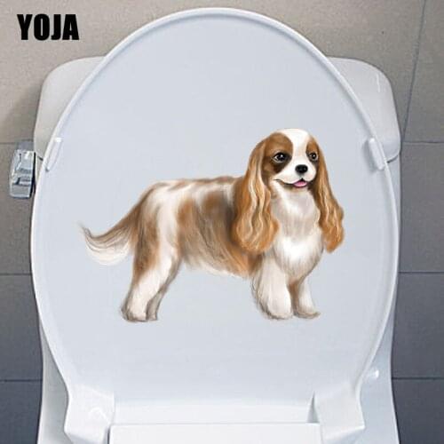 YOJA 23.9*17.3CM Cute Dog Wall Sticker Living Room Home Decor Toilet Decal Modern Cartoon T3-0680
