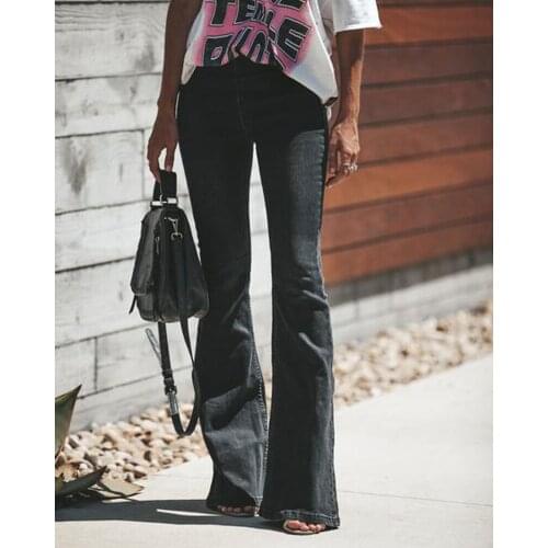 High Waist Mom Jeans Mujer Flare Jeans For Women Denim Skinny Jeans Wide Leg Female Pants Plus Size Ladies