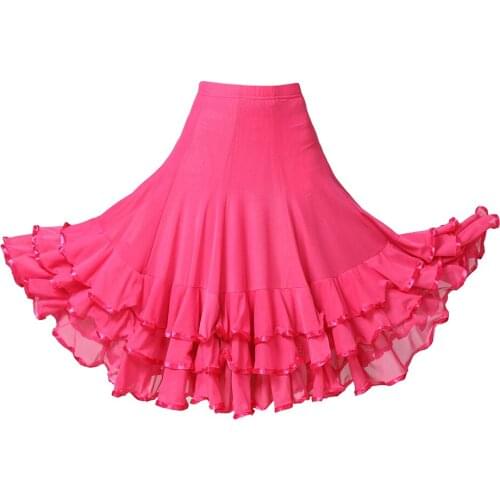Women Ballroom Latin Tango Dance Extension Skirt Practice Dancing Costume