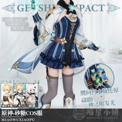 Anime Genshin Impact Sucrose Game Suit Lolita Sweet Dress Gorgeous Uniform Cosplay Costume Halloween Women Free Shipping 2021New