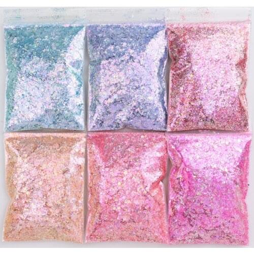 1.76 oz/50G Chunky Holographic Mix Crushed 0.15 Crystal custom-mix chunky hex poly Nail Art Glitter /nail Loose GLITTER, 445544