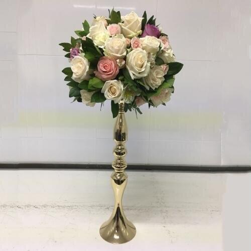10 PCS/LOT Gold Candle Holders 50CM Flower Vase Candlestick Wedding Decoration Table Centerpieces Flower Rack Road Lead
