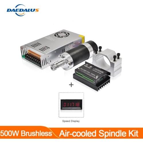 Brushless spindle 500w motor ER11 spindle Display speed 55MM Clamp Stepper Motor Driver Switching Power Supply 13pcs ER11 Collet