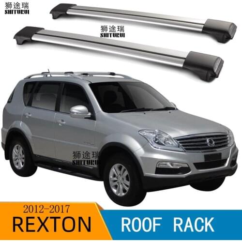2Pcs Roof bars For SSANGYONG Rexton 2012-2017 3TH suv Aluminum Alloy Side Bars Cross Rails Roof Rack Luggage