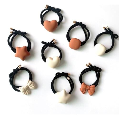 2021 Milk Chocolate Color Frosted Scrunchie Women Girls Elastic Hair Rubber Band Accessories Tie Hair Ring Rope Holder Headdress