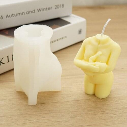 Curvy Figure 3D Female Moulds Nude Women Silicone Mold Holding Babies Children, Homemade Scented Candles and Plaster DIY Molds