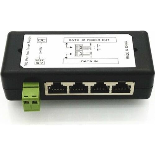 4 Ports 8 portsPoE Injector PoE Power Adapter Ethernet Power Supply Pin 4,5(+)/7,8(-) Input DC12V-DC48V for IP Camera