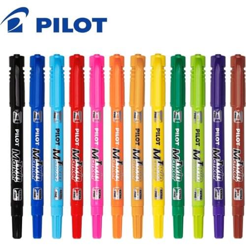6 Pieces PLIOT Double Oil Mark SCA-TM 1.0mm / 2.0mm Stroke Hook Line Color Quick-drying Pen Environmental Protection Safety
