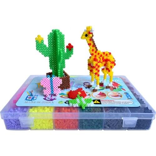 JINLETONG 9000Pcs hama beads 5mm Set fuse beads 3d puzzle DIY Children Creative Design Toys 36 colorful Fuse beads Kids Toys