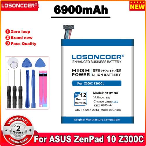 LOSONCOER 6900mAh C11P1502 Battery For ASUS ZenPad 10 Z300M Z300CG Z300C Z300CL P023 P01T 10.1 Batteries