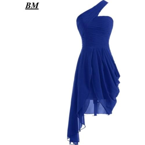 BM Prom Dresses 2020 One Shoulder Chiffon Beaded Plus Size Formal Long Evening Celebrity Party Gown Vestido Robe De Soiree BM297