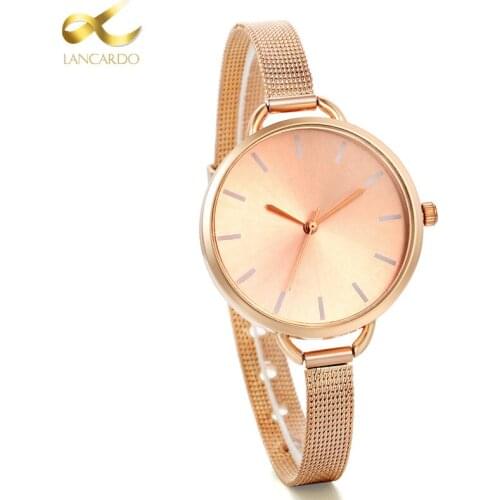 Lancardo Luxury Women Watch Ultrathin Rose Gold Quartz Watch Women Dress Watches Ladies Fashion Wristwatch Watches Relojes Mujer