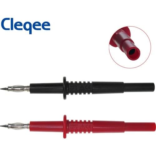 Cleqee P5011 2PCS Multimeter Test Probe Copper 4mm Banana Plug Suitable for Banana Connector or Multimeter Test Lead 1000V/32A