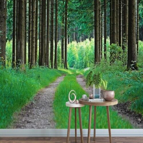 Dropship Colomac Wallpaper Green Forest Path Fresh Plant Wallpaper for Walls 3d Wall Mural living Room Tapeta 3d Do Sypialni